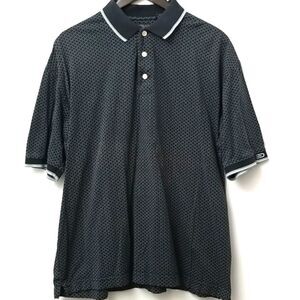 Dockers Golf Polo Shirt Men's L Mercerized Cotton Black Short Sleeve Preppy